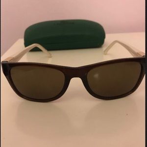 White and brown Lacoste sunglasses
